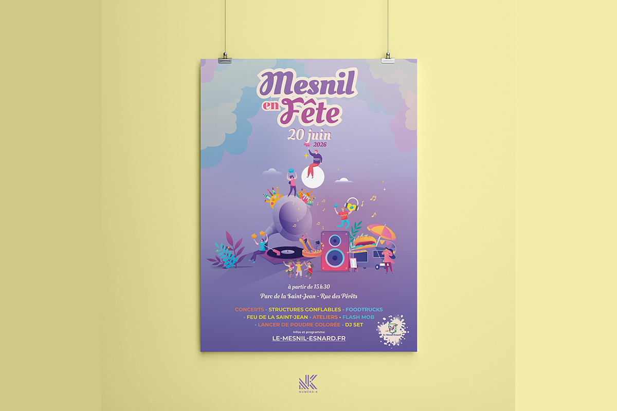 Affiche estivale en Mesnil en Fête